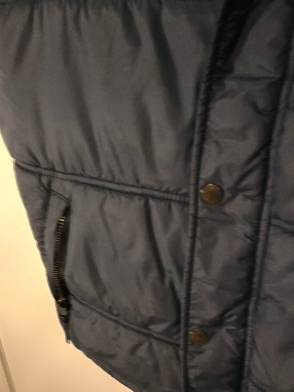 Wolsey Collection Men’s Navy Blue Quilted Puffer Vest Size L Full Zip Snap Front